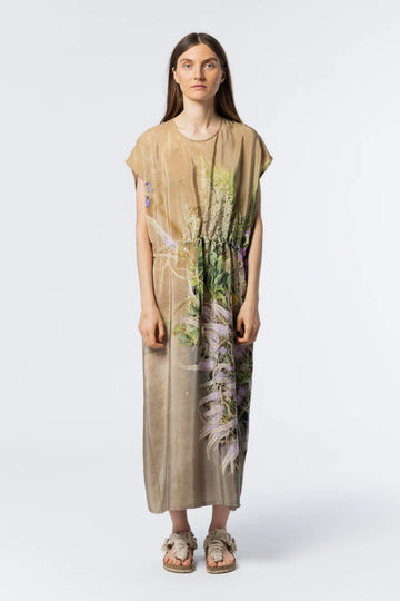 Simple Silk Floral Dress