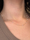 Gold White Pearl Necklace