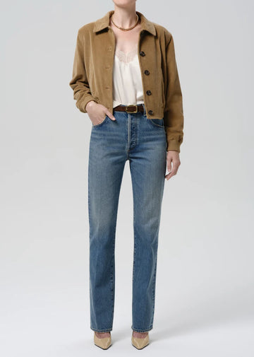 90's French High Rise Straight Denim