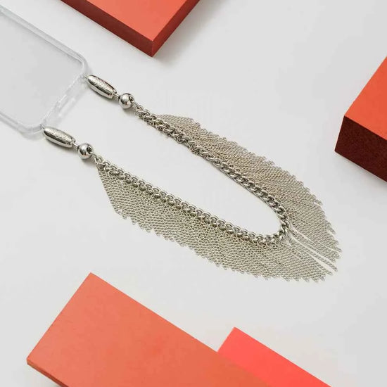 OSSA NEW YORK Fringe Chain Wristlet