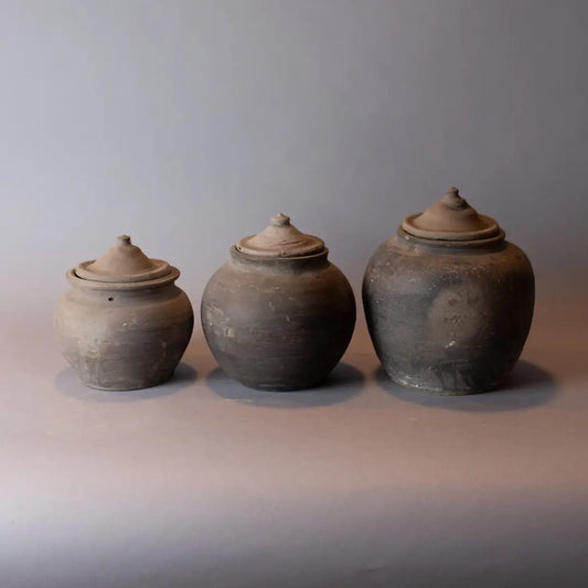 Lidded Village Jars