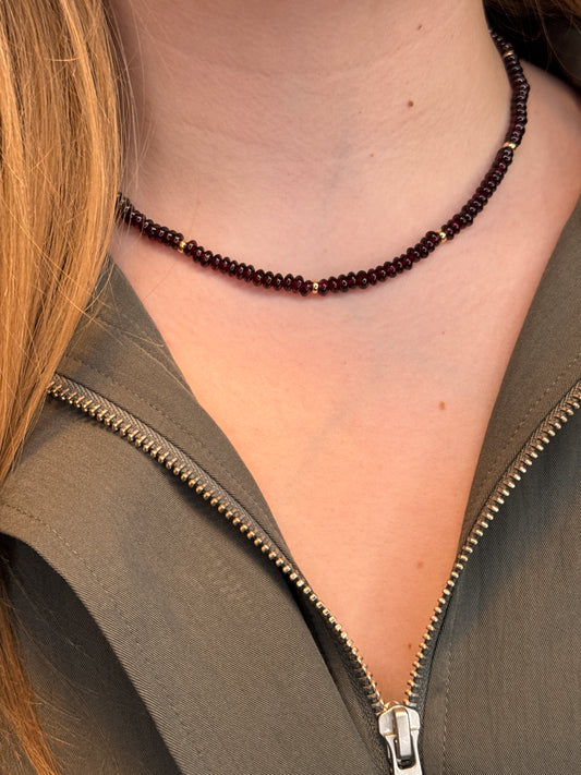 Garnet Bead Necklace