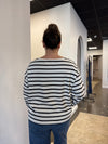 Boat Neck Long Sleeve in Chocolate Stripe