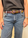 Narrow Soft Grained Calf Leather Belt