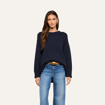 L'AGENCE Loden Crew Neck Tunic Pullover