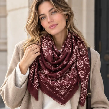 LINETA Large Square Paisley Bandana