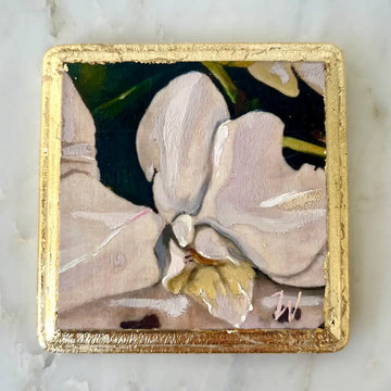 Art Print on 4x4 Wood Block, Gold Edge