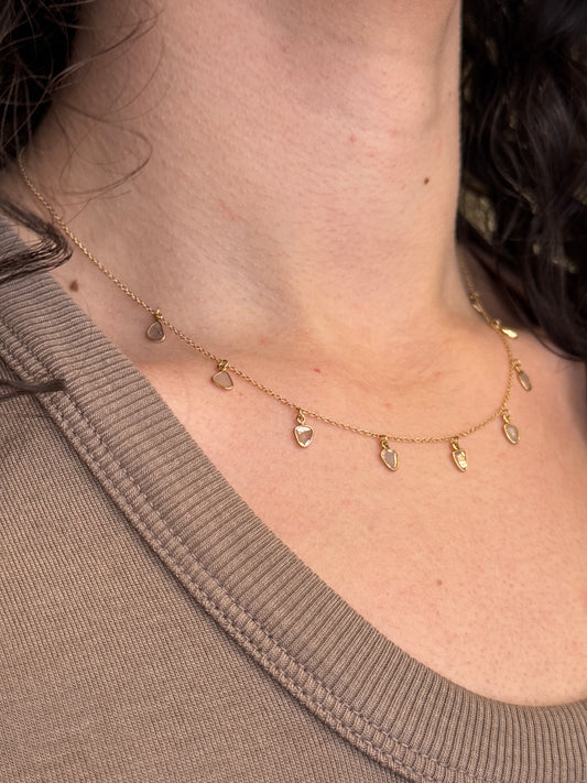 Gold Diamond Slice Necklace