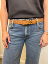Narrow Soft Grained Calf Leather Belt