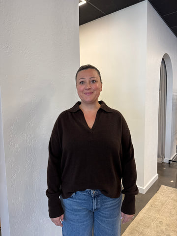 Tori Cashmere Polo Sweater