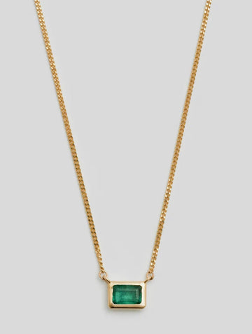 Emerald Cut Bezel Necklace
