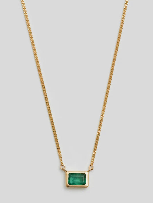 Emerald Cut Bezel Necklace