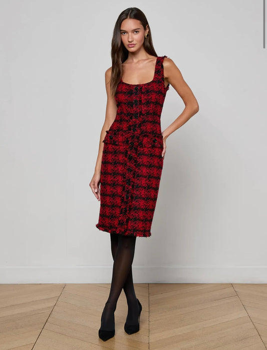 Aya Tweed Midi Dress