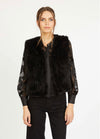 Nadia Vest In Black Faux Fur
