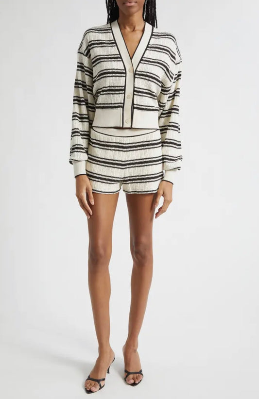 Olympia Striped Knit Mini Short