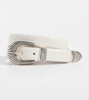 Narrow Western Mock Croc Belt