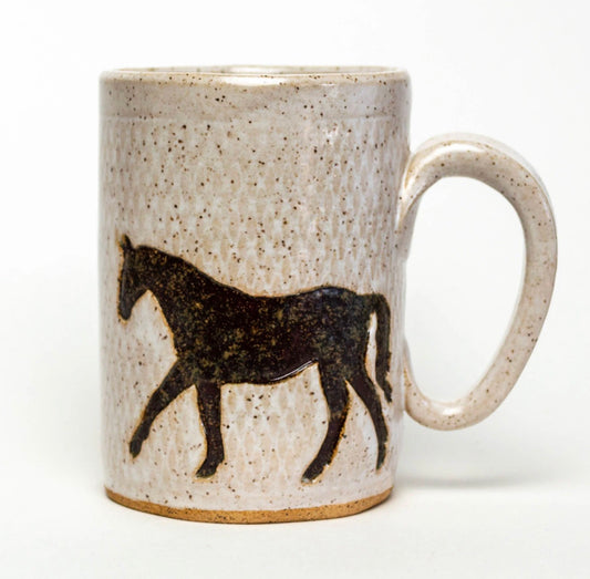 White Squirrel Clayworks Brown Horse Ceramic Mug