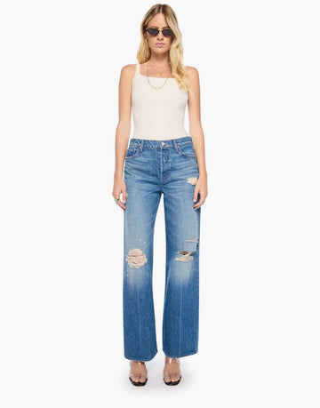 MOTHER The Rerun Zip Sneak Denim
