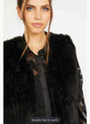 Nadia Vest In Black Faux Fur
