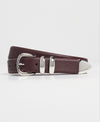Narrow Soft Grained Calf Leather Belt