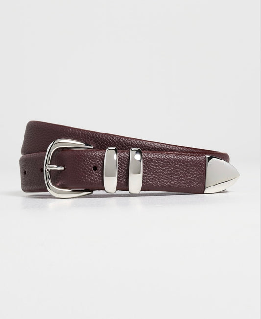 Narrow Soft Grained Calf Leather Belt