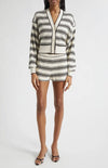 Romy Striped Knit Cropped Cardigan