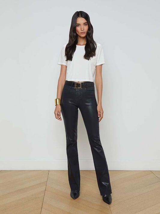 Ruth High Rise Straight Coated Pants