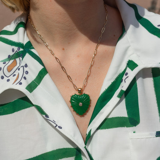THATCH Malene Jade Heart Bail Charm
