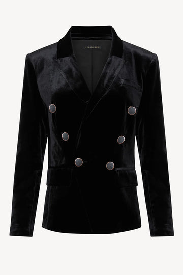 Kindra Jacket In Black Stretch Velvet