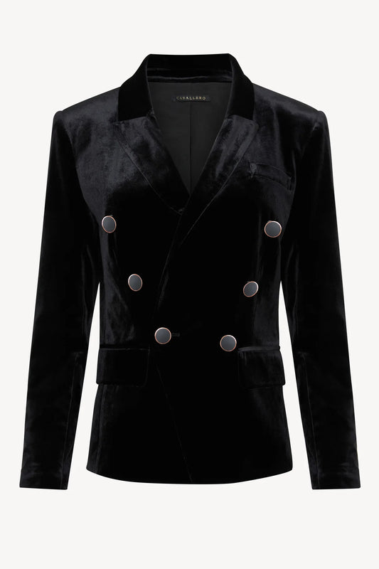 Kindra Jacket In Black Stretch Velvet
