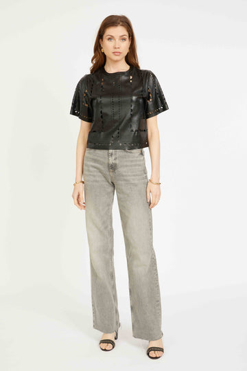 Anisa Top Black Vegan Leather