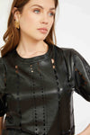 Anisa Top Black Vegan Leather