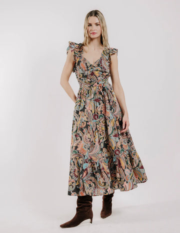 Lindsey Print Ruffle Maxi