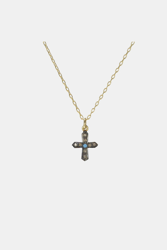 Mini Cross Turquoise Necklace