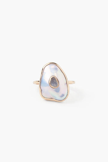 14K Oasis Ring White Pearl