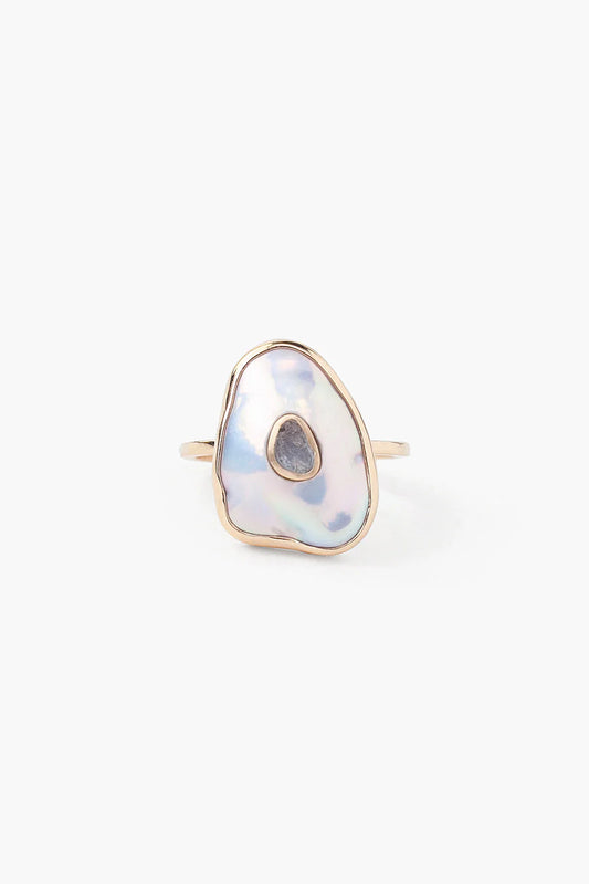 14K Oasis Ring White Pearl