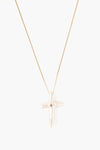 Pearl and Diamond Cross Necklace