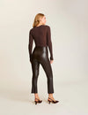 Faux Leather Crop Flare
