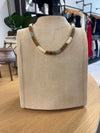 TELL YOUR FRIENDS agate jade and beach glass beaded necklace