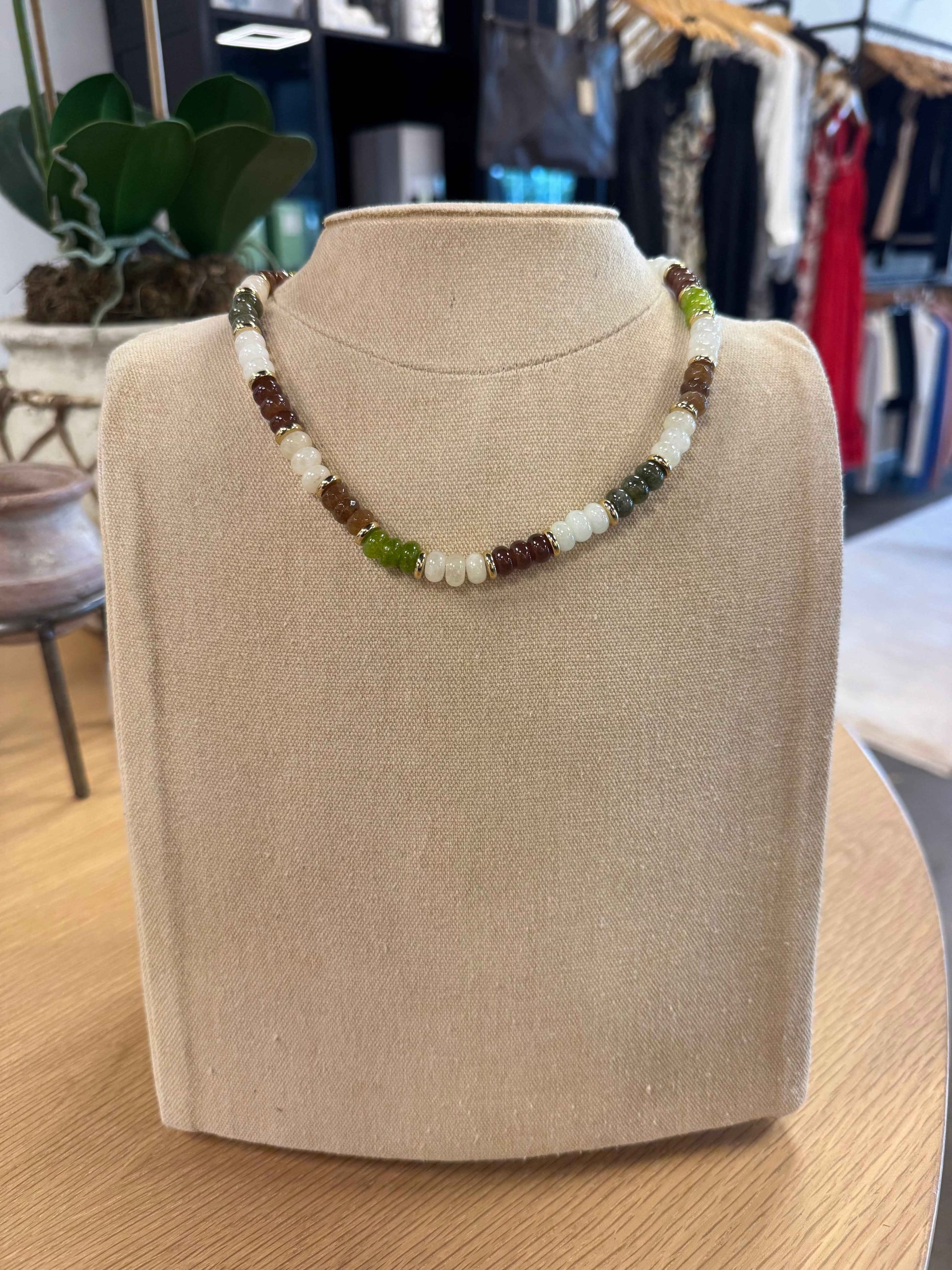 TELL YOUR FRIENDS semi-precious stone necklace