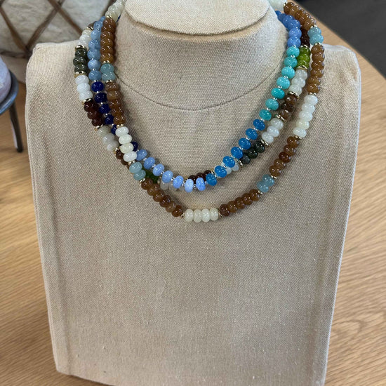 TELL YOUR FRIENDS semi-precious multicolor beaded necklace