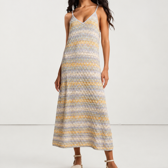 LISA TODD Sun-sational Slip Dress in watercolor stripes