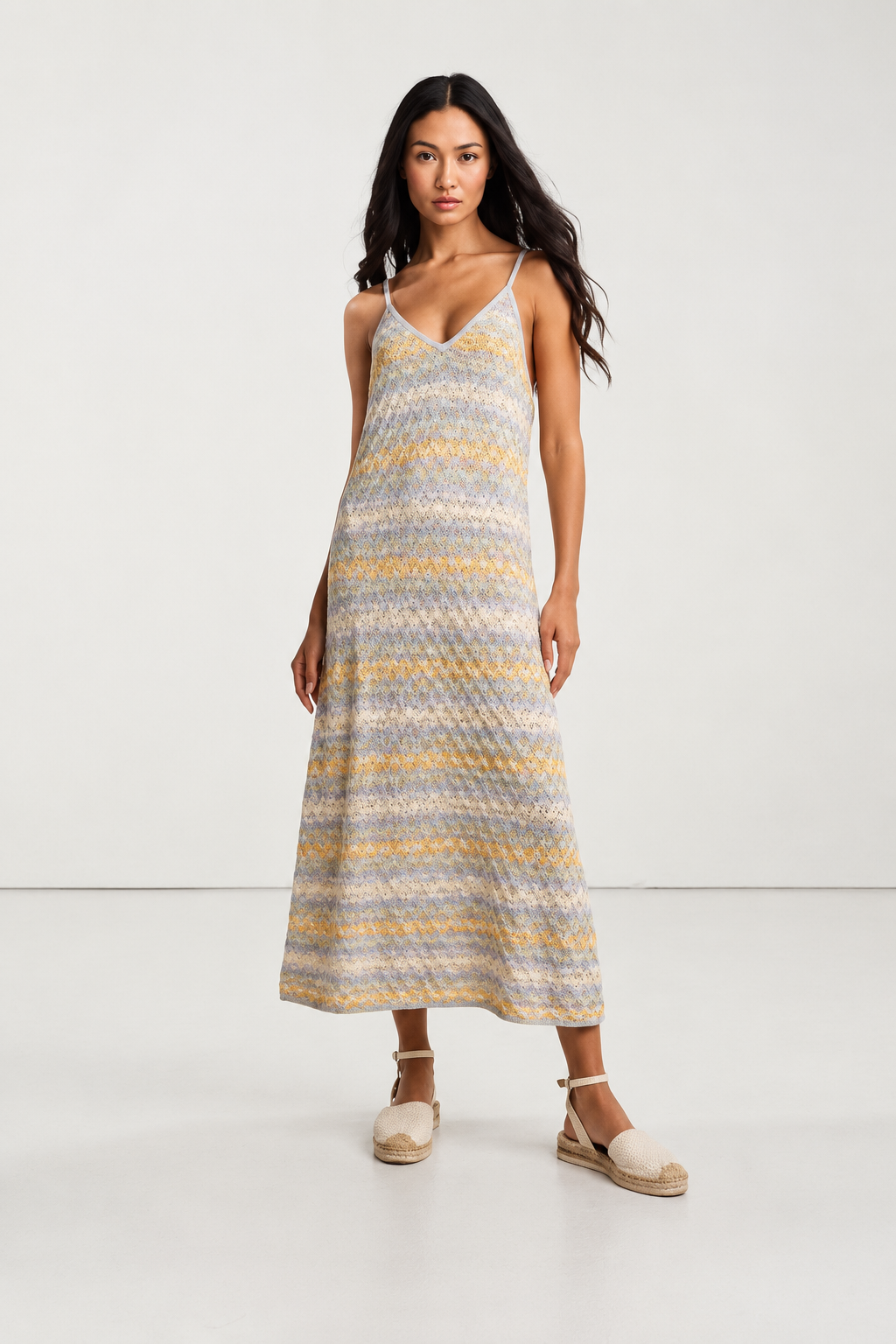 LISA TODD Sun-sational Slip Dress in watercolor stripes