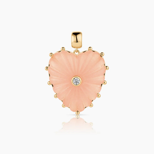 Malene Pink Jade Heart Bail Charm