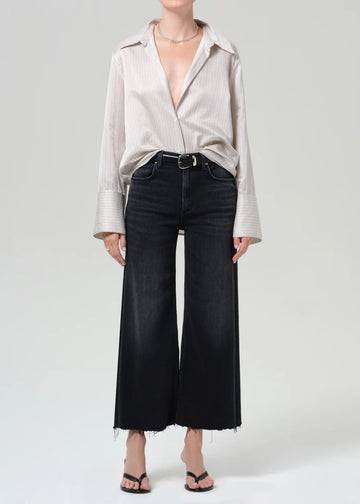 Lyra Wide Leg Crop Raw Hem