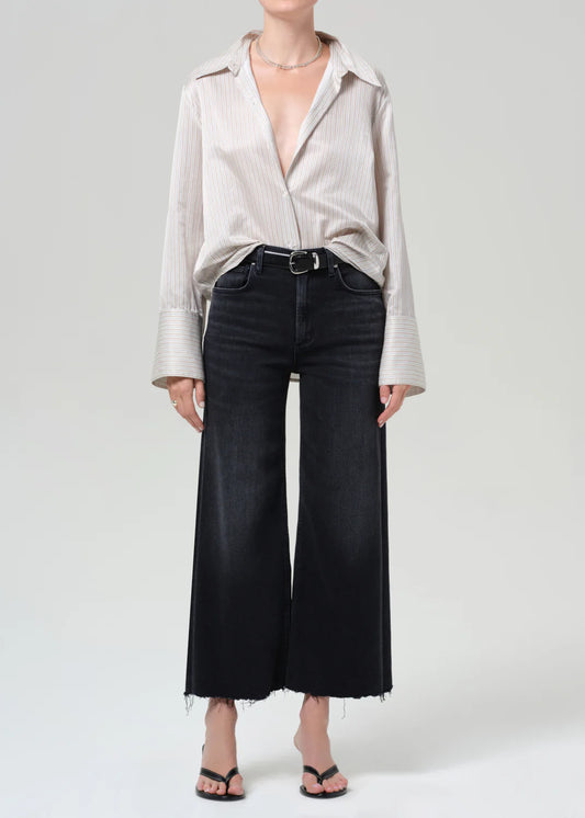 Lyra Wide Leg Crop Raw Hem
