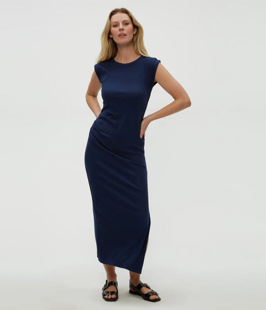 Calliope Power Shoulder Maxi Dress