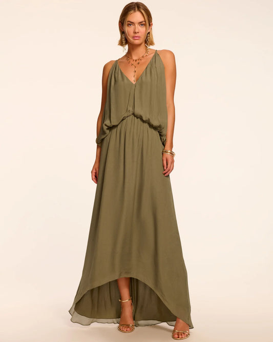 Ambar Draped V-Neck Maxi Dress