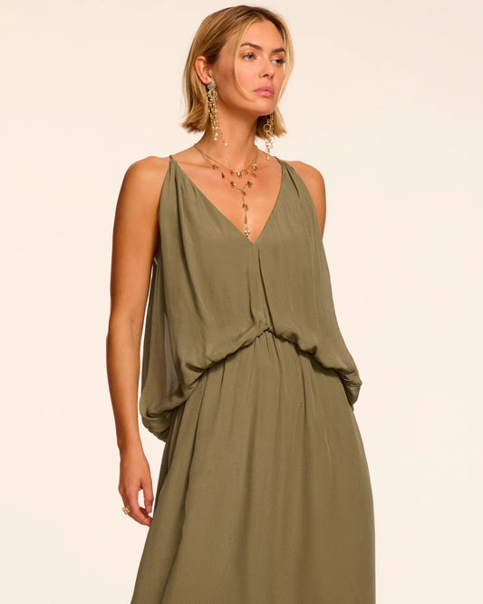 Ambar Draped V-Neck Maxi Dress