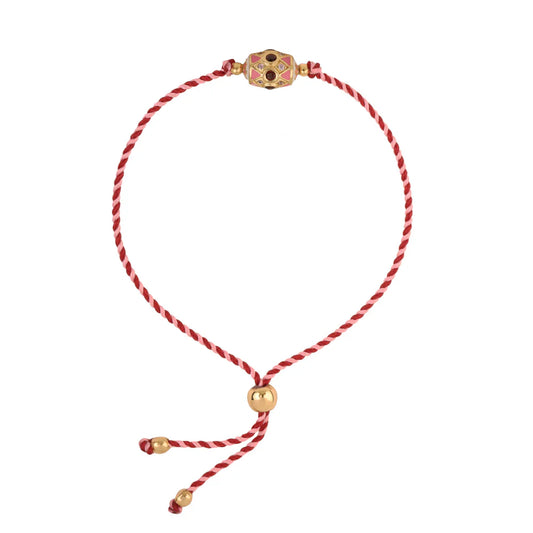 Cien Fuegos Red + Pink Thread Bracelet